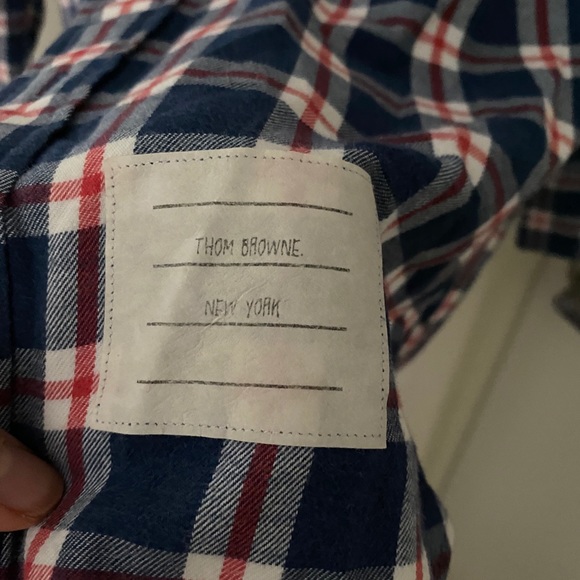 THOM BROWNE Button Down Plaid Shirt - Picture 3 of 4
